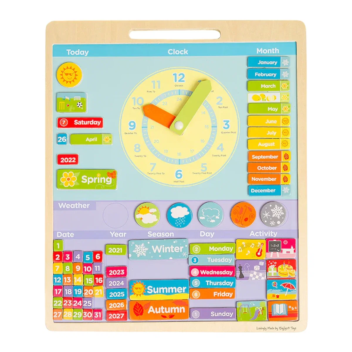 Jucarii - Vremea - Calendar magnetic in limba engleza BIGJIGS Toys 8 ani