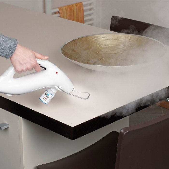 Aparat Contra Plosnitelor si pentru Indepartarea Insectelor si Gandacilor, Dezinfectare și Curatare cu Abur, Polti Sani System Business, Abur pana la 180°C, 2250 W, 4 Bar, Alb/Albastru [4]