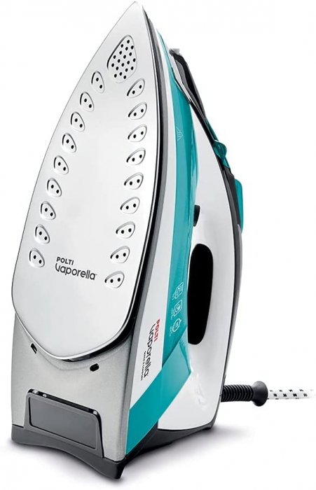 Fier de Călcat cu Abur Polti Vaporella Quick & Comfort QC120, Talpă Oțel Inoxidabil, 2200 W, Jet abur 180 gr, Rezervor 300 ml, Alb/Verde [2]