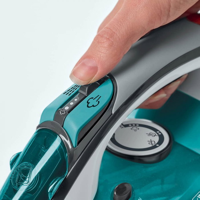Fier de Călcat cu Abur Polti Vaporella Quick & Comfort QC120, Talpă Oțel Inoxidabil, 2200 W, Jet abur 180 gr, Rezervor 300 ml, Alb/Verde [6]