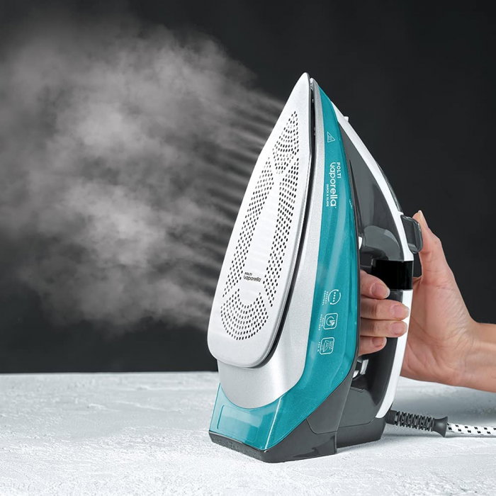 Fier de Călcat cu Abur Polti Vaporella Quick & Slide QS220, Talpă Înveliș Ceramic, 2400 W, Jet abur 250 gr, Rezervor 350 ml, Gri/Verde [6]