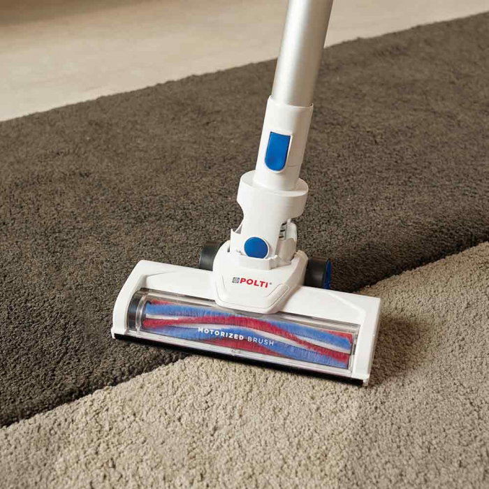 Aspirator Vertical fara Fir Polti Forzaspira Slim SR90, 2 in 1, Cyclonic, Autonomie lucru 40 min, 0.5 l, Perie Motorizata, Gri/Albastru [5]