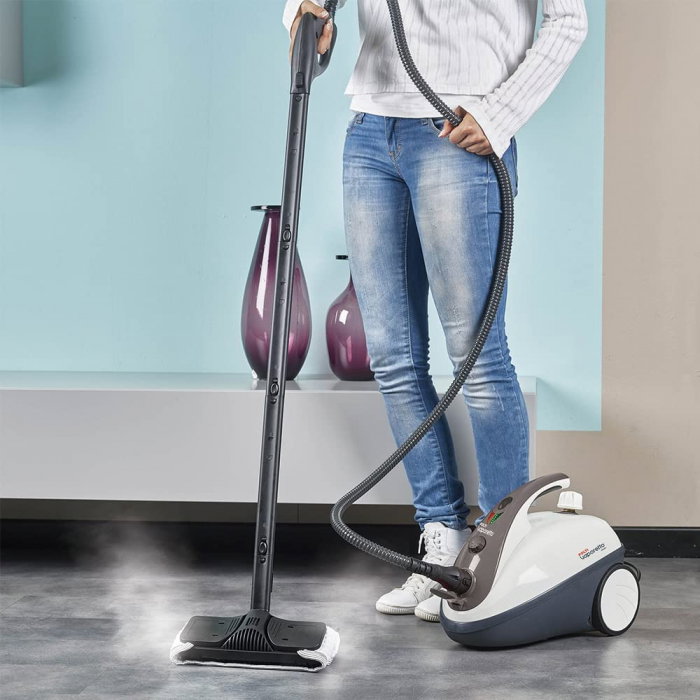 Aparat de Curatat cu Abur Polti Vaporetto Smart 30 R, Emisie Abur 85 g/min, Presiune Abur 3 BAR, 1800 W, Alb/Rosu [12]