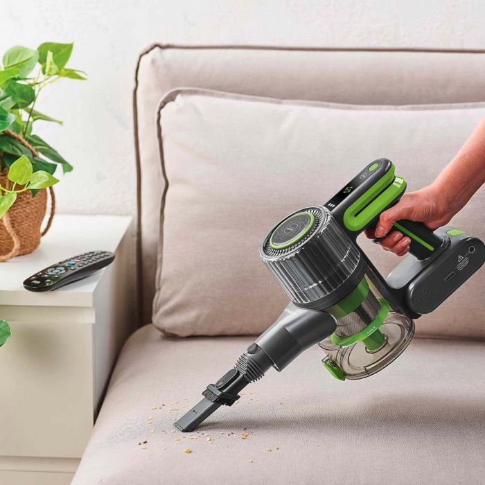 Aspirator Vertical fără Fir Polti Forzaspira D-Power SR500, Multiciclonic, Reîncărcabil, Motor Digital, 3 Programe, Autonomie Lucru 40 min, 0.6 l, Verde/Gri [7]