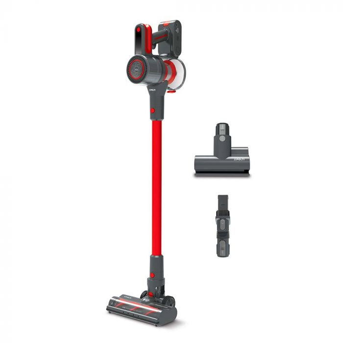 Aspirator Vertical fără Fir Polti Forzaspira D-Power SR550, Multiciclonic, Reîncărcabil, Motor Digital, 3 Programe, Autonomie Lucru 40 min, 0.6 l, Roșu/Gri [2]
