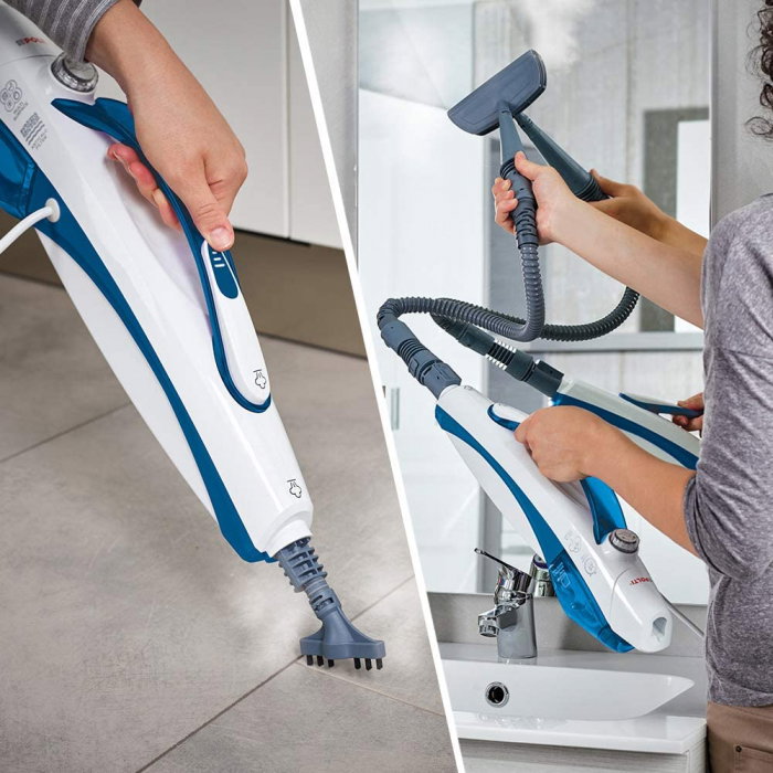 Mop cu Abur Polti Vaporetto SV 460 Double, 15 in 1, 1500 W, 2.4Kg, Alb/Albastru [6]