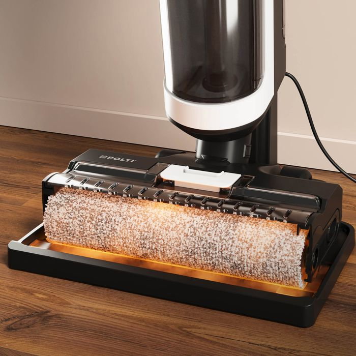 Aspirator vertical, cu fir, cu abur și aspirare umed-uscată, 750 W, aspirare 7 kPa, 0.6 l, 70 Db, 4,4 Kg, gri/alb, Polti RollySteam WD10C [5]