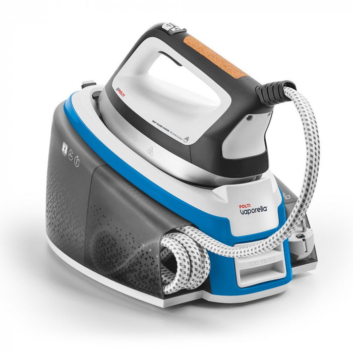 Stație de Călcat Polti Vaporella Instant VI50.54, 2200 W, 2 l, Presiune Pompă 8 BAR, Jet Abur 600 gr/min, Funcție ECO, Gri/Albastru [7]