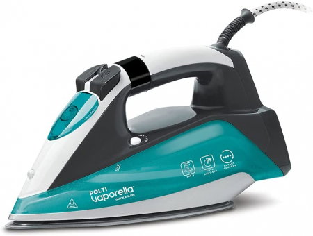Fiare de calcat cu abur - Fier de Călcat cu Abur Polti Vaporella Quick & Slide QS220, Talpă Înveliș Ceramic, 2400 W, Jet abur 250 gr, Rezervor 350 ml, Gri/Verde