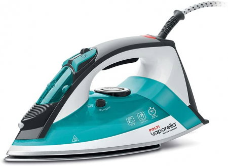 Fiare de calcat cu abur - Fier de Călcat cu Abur Polti Vaporella Quick & Comfort QC120, Talpă Oțel Inoxidabil, 2200 W, Jet abur 180 gr, Rezervor 300 ml, Alb/Verde