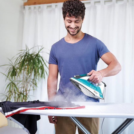 Fier de Călcat cu Abur Polti Vaporella Quick & Comfort QC120, Talpă Oțel Inoxidabil, 2200 W, Jet abur 180 gr, Rezervor 300 ml, Alb/Verde [3]