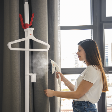 Aparat de Calcat Vertical cu Abur Polti Vaporella Vertical Styler GSF80R, 1,2 l, 5 Bar, 30 sec, talpă dublă ceramică [11]