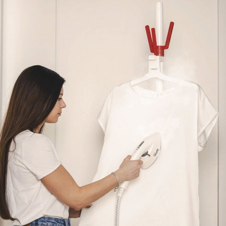 Aparat de Calcat Vertical cu Abur Polti Vaporella Vertical Styler GSF80R, 1,2 l, 5 Bar, 30 sec, talpă dublă ceramică [6]