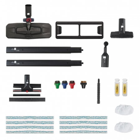 Aparat de Curatat cu Abur Polti Vaporetto Pro 95_Turbo Flexi, 1100 W, Emisie Abur pana la 120 gr/min, Presiune Abur 4,5 Bar, Negru/Verde [2]