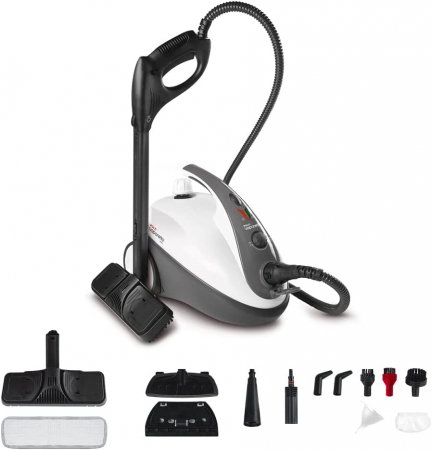 Aparate de curatat cu abur - Aparat de Curatat cu Abur Polti Vaporetto Smart 30 R, Emisie Abur 85 g/min, Presiune Abur 3 BAR, 1800 W, Alb/Rosu