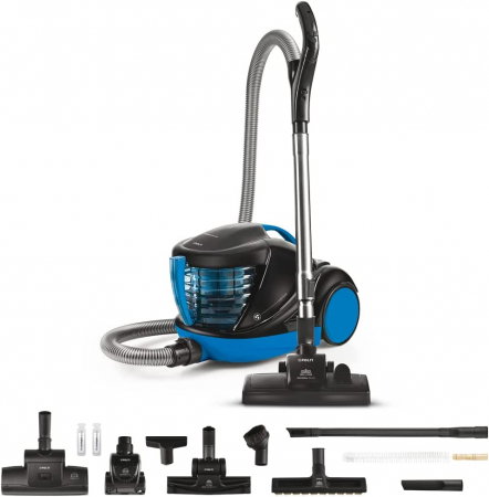 Aspiratoare cu apa - Aspirator cu Filtrare prin Apa Polti Forzaspira Lecologico Aqua Allergy Turbo Care, 850 W, 1L, Negru/Albastru