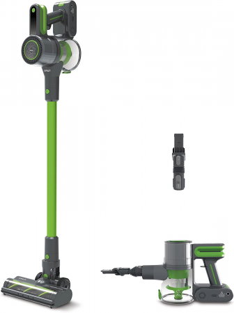 Aspiratoare verticale - Aspirator Vertical fără Fir Polti Forzaspira D-Power SR500, Multiciclonic, Reîncărcabil, Motor Digital, 3 Programe, Autonomie Lucru 40 min, 0.6 l, Verde/Gri