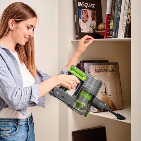 Aspirator Vertical fără Fir Polti Forzaspira D-Power SR500, Multiciclonic, Reîncărcabil, Motor Digital, 3 Programe, Autonomie Lucru 40 min, 0.6 l, Verde/Gri [5]