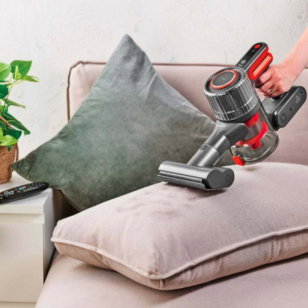 Aspirator Vertical fără Fir Polti Forzaspira D-Power SR550, Multiciclonic, Reîncărcabil, Motor Digital, 3 Programe, Autonomie Lucru 40 min, 0.6 l, Roșu/Gri [4]