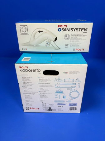 KIT Profesional Polti pentru Eliminarea Ploșnițelor, Autonomie Nelimitată de Funcționare, 1900 W, Emisie Abur până la 140 gr/min, 15 Accesorii, 5,5 BAR, Funcție Turbo, Abur până la 180°C, Alb/Albastru [1]