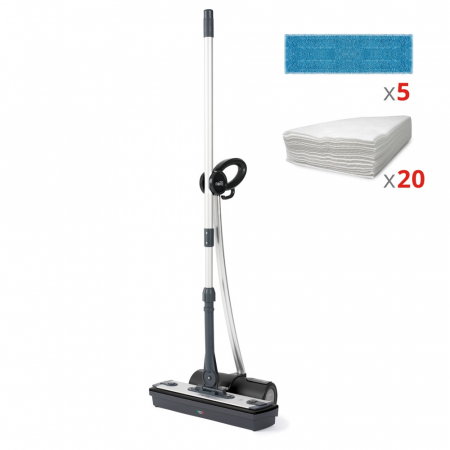 Mop cu abur - (Premium Edition) Mop cu Abur fara Fir Polti Moppy pentru Toate Tipurile de Suprafete Lavabile Orizontale si Verticale, Negru