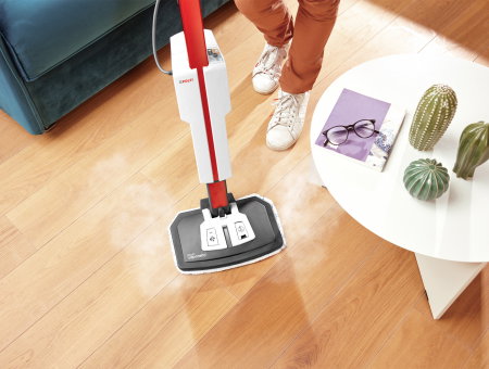 Mop cu Abur Polti Vaporetto SV650_Style 2 în 1, 1500 W, Abur Reglabil, Mâner Plută, 19 Accesorii, Autonomie Nelimitată, Alb/Roșu [6]