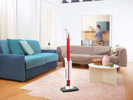 Mop cu Abur Polti Vaporetto SV650_Style 2 în 1, 1500 W, Abur Reglabil, Mâner Plută, 19 Accesorii, Autonomie Nelimitată, Alb/Roșu [8]