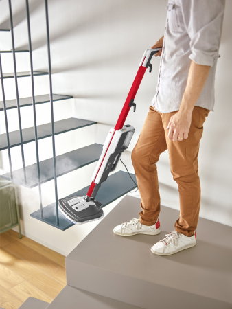Mop cu Abur Polti Vaporetto SV650_Style 2 în 1, 1500 W, Abur Reglabil, Mâner Plută, 19 Accesorii, Autonomie Nelimitată, Alb/Roșu [4]