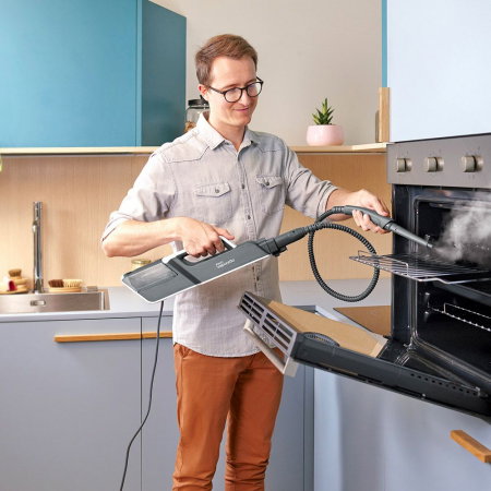 Mop cu Abur Polti Vaporetto SV660_Style 2 în 1, 1500 W, Abur Reglabil, Mâner Plută, 19 Accesorii, Autonomie Nelimitată, Alb/Gri [5]