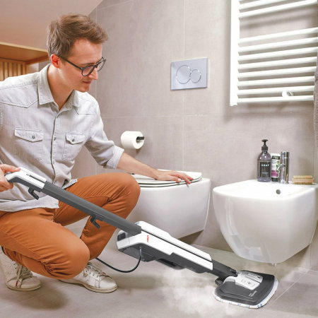 Mop cu Abur Polti Vaporetto SV660_Style 2 în 1, 1500 W, Abur Reglabil, Mâner Plută, 19 Accesorii, Autonomie Nelimitată, Alb/Gri [4]