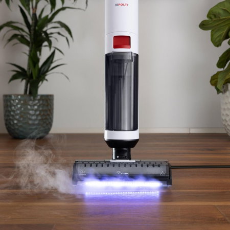 Aspirator vertical, cu fir, cu abur și aspirare umed-uscată, 750 W, aspirare 7 kPa, 0.6 l, 70 Db, 4,4 Kg, gri/alb, Polti RollySteam WD10C [7]
