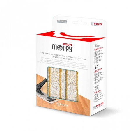 Set Doua Lavete pentru Mop cu Abur fara Fir Polti Moppy, pentru Suprafete Delicate, Lemn, Parchet [2]