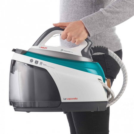 Statie de Calcat Polti La Vaporella XT110C, Talpa Aluminiu, 2350 W, 1.5 l, Boiler 7.5 Bar, Pompa 15 Bar, Functie Steam Pulse 500 gr, Alb/Verde [9]