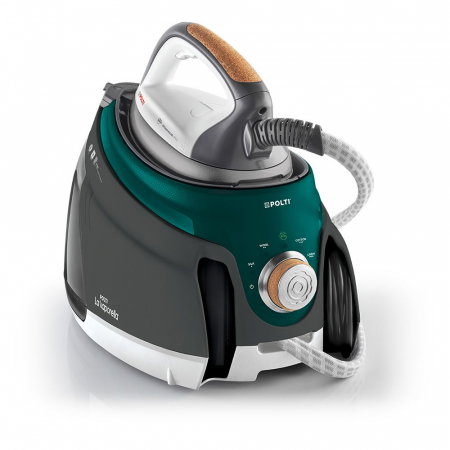 Statie de Calcat Polti La Vaporella XT120C, Talpa Aluminiu, 2350 W, 1.5 l, Boiler 8.5 Bar, Pompa 15 Bar, Functie Steam Pulse 600 gr, Alb/Verde [1]