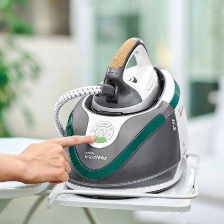 Statie de Calcat Polti Vaporella Next VN18.65, Talpa Aluminiu, 2200 W, 1.3 l, 7,2 BAR, Abur 450 gr/min, 3 Programe, Sistem Anti Calcar, Inchidere Automata, Alb/Verde [6]