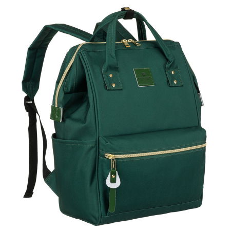 Rucsacuri Dama - Rucsac de călătorie pentru femei, verde, din poliester, cu compartiment pentru laptop - Peterson PTR-PTN ALFA DARK GREEN