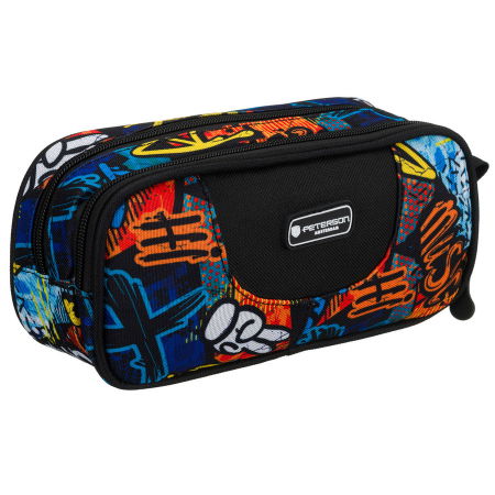 Produse noi - Penar școlar spațios, confecționat din poliester, cu model graffiti și închidere cu fermoar - Peterson PTR-PTN MOTYLEK-5141 B71