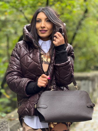 Geaca dama maro cu manseta si capse pe lateral [3]