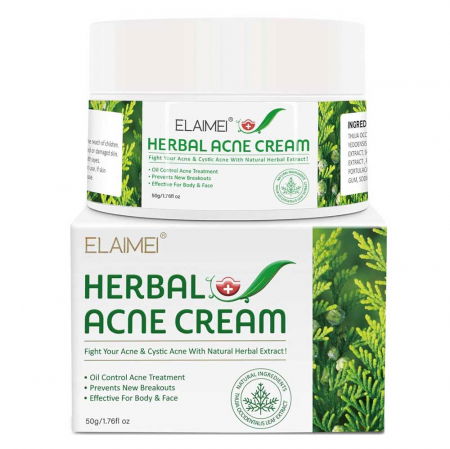 Cremă Tratament Anti-Acnee cu Extracte Vegetale pentru Ten Sensibil, Elaimei, 50 g