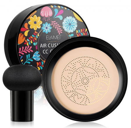 Crema Corectoare pentru Ten, CC Cream cu Efect de Matifiere si Acoperire Naturala, Elaimei Air Cushion, Natural Color, 18 g