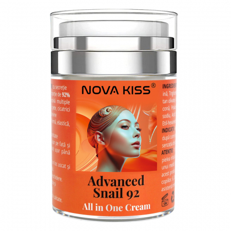 Crema Ten cu 92% Secretie Filtrata De Melc, NOVA KISS® Advanced Snail 92 All In One, 100 g