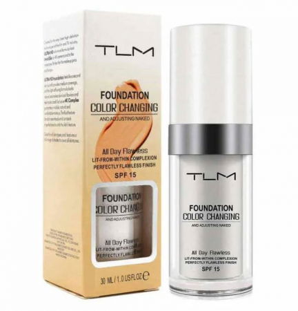 Fond de Ten TLM Color Changing, Adaptabil culorii Tenului, Rezistent la Transfer 16H, SPF 15, 30 ml