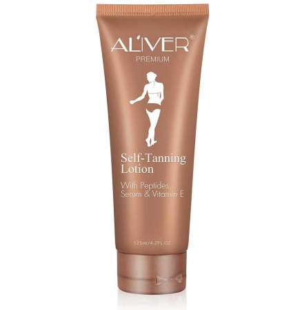 Lotiune Autobronzanta premium cu Peptide, Serum si Vitamina E, Bronz Gradual, Aspect Natural, Aliver, 125 ml