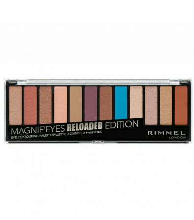 Paleta de farduri Rimmel London Magnif'Eyes Eye Contouring Palette 012 Reloaded Edition, 14.2 g