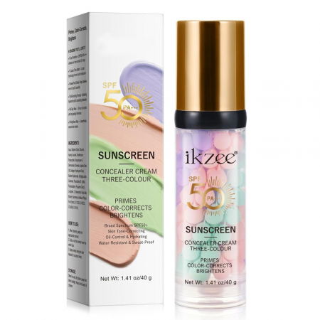 Bază de Machiaj Multifuncțională 3 în 1 cu SPF 50 – Corector de Ton, Hidratant și Matifiant