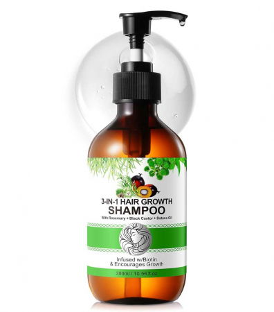 Sampon 3 in 1 cu Ulei de Rozmarin, Ricin, Batana pentru Cresterea Parului, NOVA KISS® 300 ml