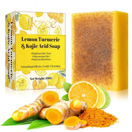 Sapun Tratament Pete Pigmentare, Acnee cu Turmeric, Acid Kojic si Lamaie, Efect de Albire si Depigmentare a pielii, 100 g 