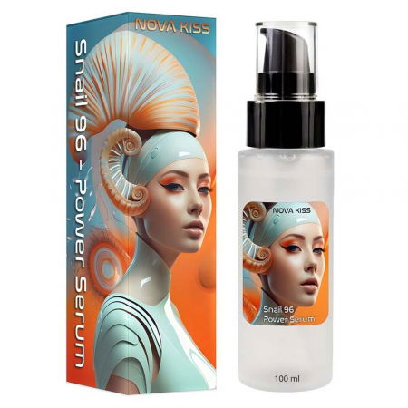Ser Facial Puternic cu 96% Secretie Filtrata De Melc, NOVA KISS® Snail 96 Power Serum, 100 ml