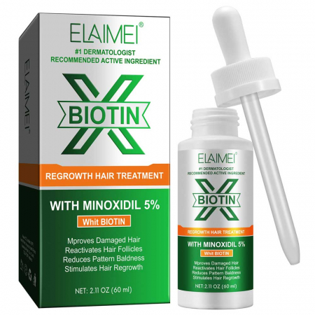 Tratament pentru Cresterea si Regenerarea Parului cu Minoxidil si Biotina, 60 ml