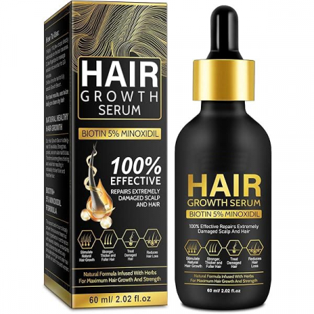 Ser Premium cu Minoxidil si Biotina pentru Repararea Scalpului si Regenerarea Parului Extrem de Deteriorat, NOVA KISS®, 60 ml